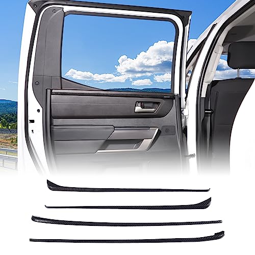 Aunginsy Car Inner Door Panel Strips Trim Compatible with Toyota Tundra Crew Max 2022-2026, Pickup Truck Front Rear Door Armrest Panel Molding Decorative Cover Protector ABS Interior Accessories - color: Carbon Fiber Pattern