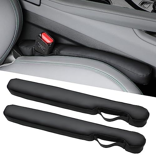 Car Seat Gap Filler Universal for Car SUV Truck Fit Organizer Fill The Gap Between Seat and Console Stop Things from Dropping 2Pcs - color: Black leather New