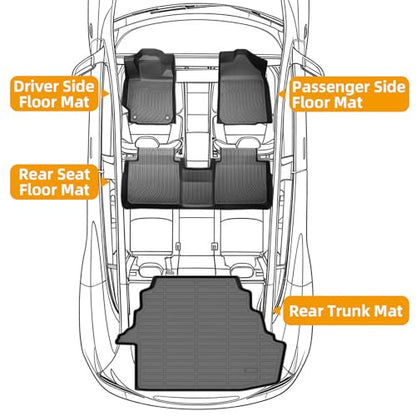 Floor Mats for Toyota Camry 2007-2011(ONLY Gas), NOT for Hybrid, Custom Fit Camry CE XLE SE LE Floor Mats, Front Rear Mats & Cargo Liner, TPE Anti-Slip Waterproof Duty Car Accessor - style: 10)2007-2011|Camry|Floor&Cargo Mats