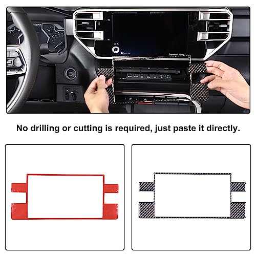 Car Central Control Navigation Screen Frame Decorative Sticker Compatible with Toyota Tundra/Sequoia 2022-2024 Real Carbon Fiber Center Navigation Screen Panel Protect Cover Trim Sticker Accessories - size: Central Navigation Screen Frame Sticker
