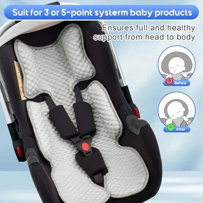 Car Seat Cooling Pad for Baby, Mink Dot Car Seat Cooler Mat for Girls Boys, Stroller Cooling Pad with 3D Breathable Mesh, Multifunctional Infant Carseat Cooling Insert Liner for Summer - color: Gray