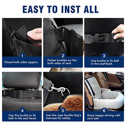 Dog Car Seat Pet Booster Seat Pet Travel Safety Car Seat,The Dog seat Made of Materials is Safe and Comfortable, and can be Disassembled for Easy Cleaning (Off White) - color: off white