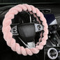 Fluffy Pink Steering Wheel Cover for Women Girls, Cute Plush Fuzzy 15" Universal Anti-Slip Breathable, Soft Warm Cozy Comfortable for Teen College Student, Kawaii Girly 14.5-15 Inch - color: Pink