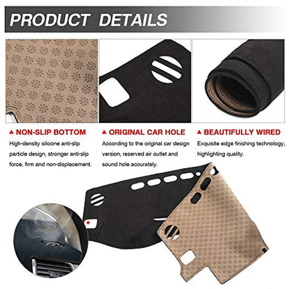 CARTIST Dashboard Cover Mat for 2014-2017 2018 2019 Toyota Highlander Accessories Dash Cover Suede Dash Mat Sunshade Glare UV Rays Protector - size: dash mat for Toyota Highlander 2014-2019