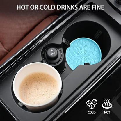 Car Coasters for Cup Holders [4 Pack] - 2.75In Silicone Auto Mug Mats - Universal Non-Slip Recessed Car Interior AccessoriesSky Blue - color: 4pack-sky Blue