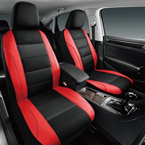 Skechers Seat Covers, Air-Cooled Memory Foam Car Seat Covers Front Seats, Airbag Compatible,Universal Fit for Most Cars, SUVs, Vans and Trucks,Red - color: Black/Red, size: Two Front