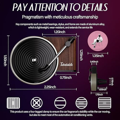 Maicican 12PCS Customizable Car Air Freshener Vent Clip, Pop Singer Album Cover Record Player Shape, Music Lover Gifts. (Fashion) - style: Fashion