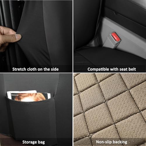 GIANT PANDA Custom Fit Front Seat Covers for Honda CRV CR-V 2012 2013 2014 2015 2016 EX,EX-L,LX,Touring,SE, Luxury Faux Leather Car Seat Covers (Black)