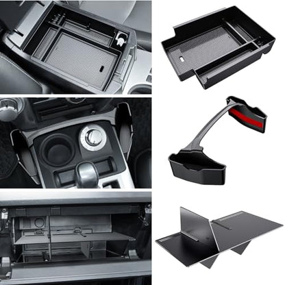 3PCS Center Console Organizer Compatible with Toyota 4Runner 2024 2023 2022 2021 2020 2019-2010 Glove Box Organizer Gear Shift Tray Armrest Storage Box 5th Gen 4 Runner Accessories - size: 2010-2024 4Runner(3pcs)