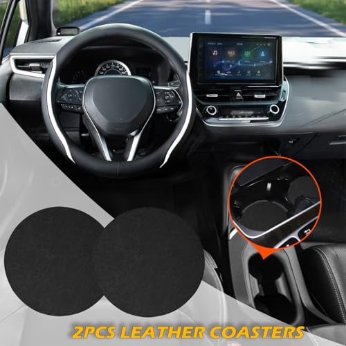 Steering Wheel Cover Black White, Carbon Fiber Car Steering Wheel Covers with Coasters Universal 14.5-15 inch Leather Microfiber Breathable Anti-Slip Steering Wheel Accessories Set - color: White, size: Medium