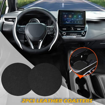 Steering Wheel Cover Black White, Carbon Fiber Car Steering Wheel Covers with Coasters Universal 14.5-15 inch Leather Microfiber Breathable Anti-Slip Steering Wheel Accessories Set - color: White, size: Medium