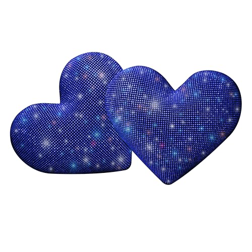 Car Bling Pillows Automobile Headrest Neck Pillow Shiny Diamond Interior Accessories for Women, Girls and Ladies Car Nevk Pillow Rhinestone Universal Fit Blue 2 Pieces - color: Blue 2pcs