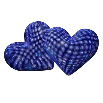 Car Bling Pillows Automobile Headrest Neck Pillow Shiny Diamond Interior Accessories for Women, Girls and Ladies Car Nevk Pillow Rhinestone Universal Fit Blue 2 Pieces - color: Blue 2pcs