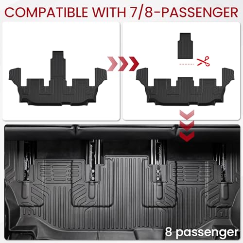 Floor Mats Cargo Mat Backrest Mats Trunk Lower Storage Mat for 2019-2026 Subaru Ascent Accessories, All-Weather TPE Trunk Mat Cargo Liner Door Sill Protector(Floor Mats+2-in-1 Cargo Mat) - style: Floor Mats+2-in-1 Cargo Mat
