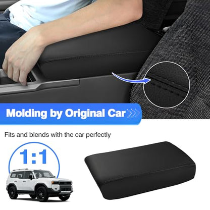 Autorder Center Console Cover for 2024-2025 2026 Toyota Land Cruiser LC250 Accessories Armrest Cover Anti-Scratch Middle Console Pad Leather Armrest Protector - size: 24-26 Land Cruiser