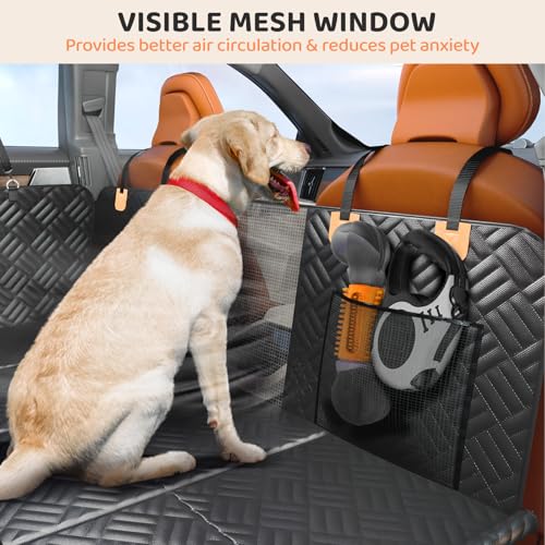 Dog Car Seat Cover for Back Seat, Hard Bottom Back Seat Extender, Back Seat Pet Cover for Dogs - Supports 400lbs, Waterproof Heavy Duty Scratch Dog Hammock for Compact Cars/SUVs, 51in - size: Car/SUV/Small Truck
