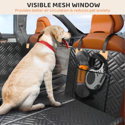 Dog Car Seat Cover for Back Seat, Hard Bottom Back Seat Extender, Back Seat Pet Cover for Dogs - Supports 400lbs, Waterproof Heavy Duty Scratch Dog Hammock for Compact Cars/SUVs, 51in - size: Car/SUV/Small Truck