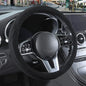 14 inch Black Suede Steering Wheel Cover, Breathable Non-Slip Sweat-Proof Wear-Resistant No Pilling, Warm in Winter and Cool in Summer - color: Black, size: Round-S[13.5''-14'']