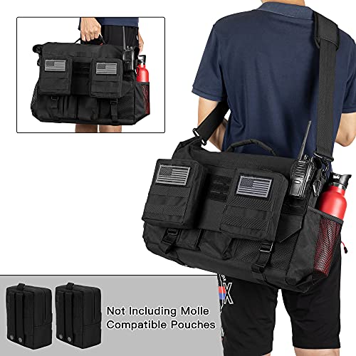 Trunab Patrol Bag, Car Front Seat Organizer, Police Duty Bag for Law Enforcement with 15.6” Laptop Sleeve, Molle Webbing, Multiple Compartment, Removable Straps, Black
