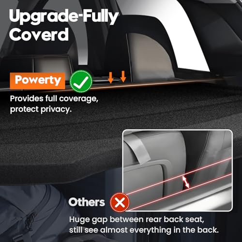 Powerty Cargo Cover for 2018-2024 Nissan Kicks Trunk Cover Cargo Cover Board Trunk Security Shield Shade for 2018-2024 Kicks Accessories - size: 3) Nissan Kicks | 2018-2024