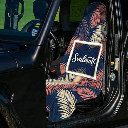 2 Pack Car Seat Towel Covers, Sweat-Proof Microfiber Seat Protectors for Gym, Running, Beach & Workout, Breathable Quick-Dry, Machine Washable, Pink Palm Leaves Print, Universal Fit - color: Pink Palm Leaves