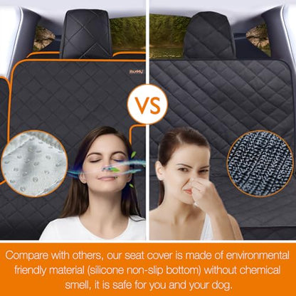Back Seat Cover for Tesla Model Y/3 with 2 PCS Door Protector Easy to Install Rear Seat Protector for Kids/Dogs Protects Car Seat from Messes No Chemical Smell Bench Seat Cover for Model Y/3 - size: Bench Style