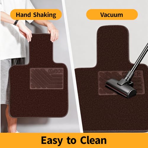 EKR All-Weather Universal Fit Car Floor Mats, 0.5 inch Thick Car Carpet Mats, Anti-Slip Automotive Mat with Driver Heel Pad Fit for SUV, Vans,Sedans, Trucks (Blown,4pcs Black Full Set) - color: Blown