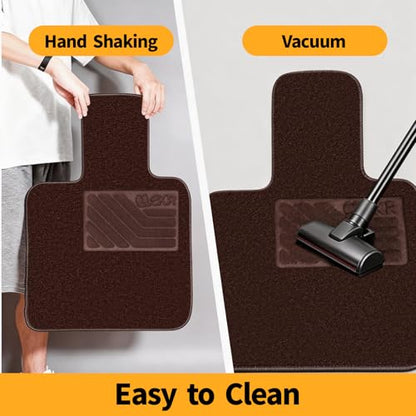 EKR All-Weather Universal Fit Car Floor Mats, 0.5 inch Thick Car Carpet Mats, Anti-Slip Automotive Mat with Driver Heel Pad Fit for SUV, Vans,Sedans, Trucks (Blown,4pcs Black Full Set) - color: Blown