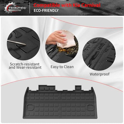 Floor Mats Compatible with 2022-2025 2026 Kia Carnival 8 Seater MPV No Hybrid&Prestige Trunk Liner Cargo Liner Cargo Mat 2024 Carnival Accessories (Floor Mats+Trunk Mat+Backrest Mats) - style: For Kia Carnival 8-Seater | 2022-2026