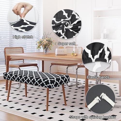 Stretch Bench Covers, Bench Seat Cover, Printed Seat Protector, Washable Slipcover, Rectangle Bench Cover for Dining Room, Living Room, Kitchen(Cell) - color: Cell