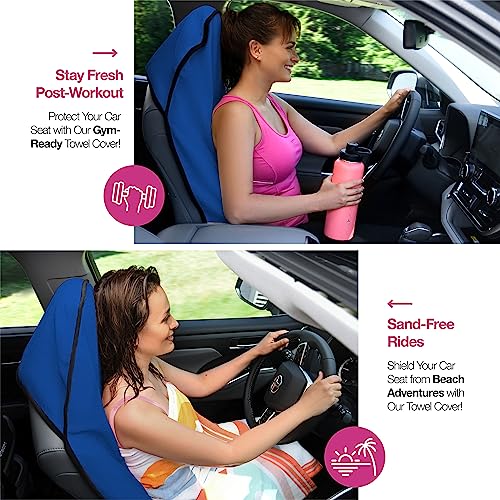 lebogner Waterproof Sweat Towel Car Seat Cover for Post Gym Workout, Running, Swimming, Beach and Hiking (Blue) - color: Blue