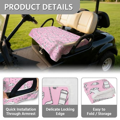 Golf Cart Seat Covers, Universal Golf Cart Seat Towel Blanket for Yamaha, EZGO, Club Car, Icon and More 2-Seat Carts, 100% Microfiber Keeps Seat Comfortable and Clean - color: golf