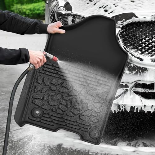 AUTOSAVER88 Floor Mats Fit for Chevy Tahoe/GMC Yukon 7 Seater 2026 2025 2024 2023 2022 2021, Custom Fit TPE All Weather Tahoe/Yukon Floor Liners with 2nd Row Bucket Seats Car Mats Accessories, Black - style: 21-26 Tahoe/Yukon Full Mats Set