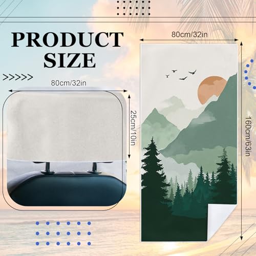 2 Pack Car Towel Seat Covers with Storage Bag, Multifunctional Towel for Gym Outdoor Sport, Picnic, Beach, Pet Dog Travel,Non-Slip Washable Car Seat Protector (Landscape Painting)