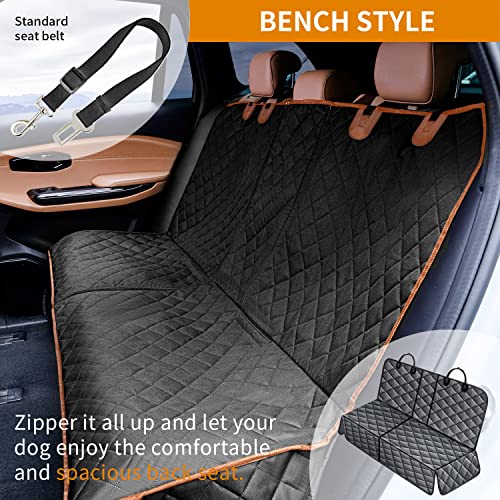 IVY&LANE Dog Car Seat Cover for Back Seat,Conversible 2-in-1 Waterproof Front Seat Cover,Heavy-Duty & Scratchproof Car Seat Protector Cover for SUVs,Trucks and Sedans,Large - color: Black, size: Large