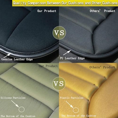 Car Seat Cushion Pad for Home Use Car Driver Seat Office Chair Memory Foam Seat Cushion(Khaki) - color: Khaki