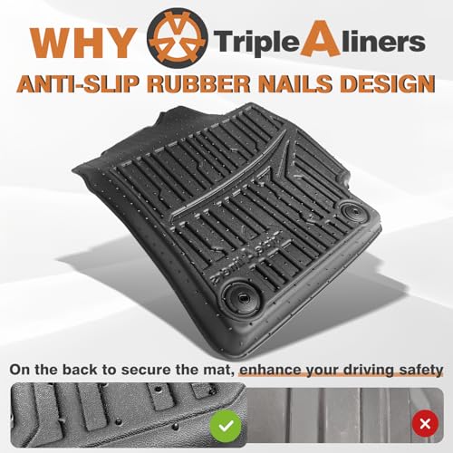 TripleAliners All Weather Floor Mats Compatible with 2024 2025 2026 KIA K4 Accessories 1st & 2nd Row Liners TPE Full Coverage Protection Waterproof Car Floor Liners - size: K4 | 2024+