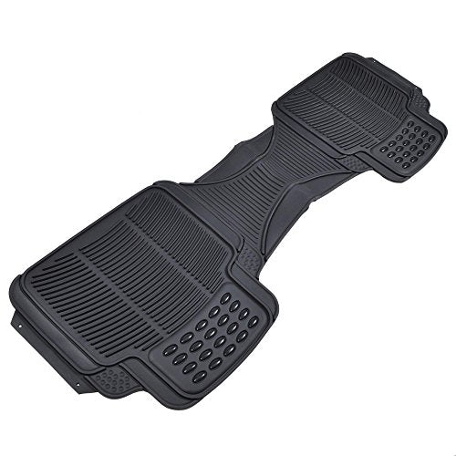 BDK Heavy Duty Rugged Ridged Complementary Rubber Rear Floor Mats Liners, All Weather Protection, Designed for Trucks Cars Sedan SUV