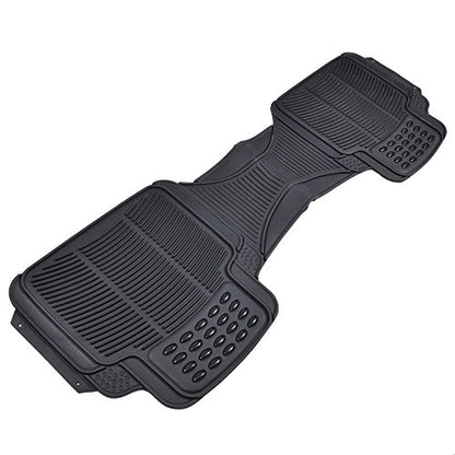 BDK Heavy Duty Rugged Ridged Complementary Rubber Rear Floor Mats Liners, All Weather Protection, Designed for Trucks Cars Sedan SUV