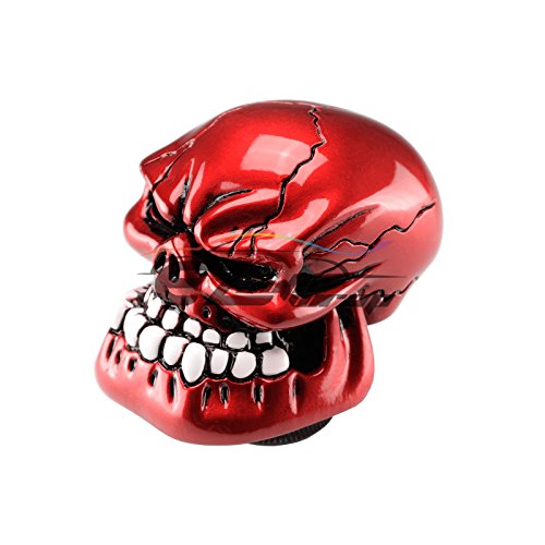 EZAUTO WRAP Red Universal Manual Wicked Skull Head Gear Stick Car Shift Knob Shifter Halloween - color: Red