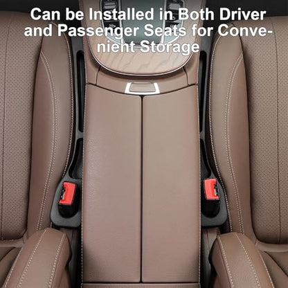 Car Seat Gap Filler, 2 PCS No Drop Seat Guard Drop Seat Gap Fillers Between Seat and Console Stop Things from Dropping Phone and Key Storage (Black) - color: Black