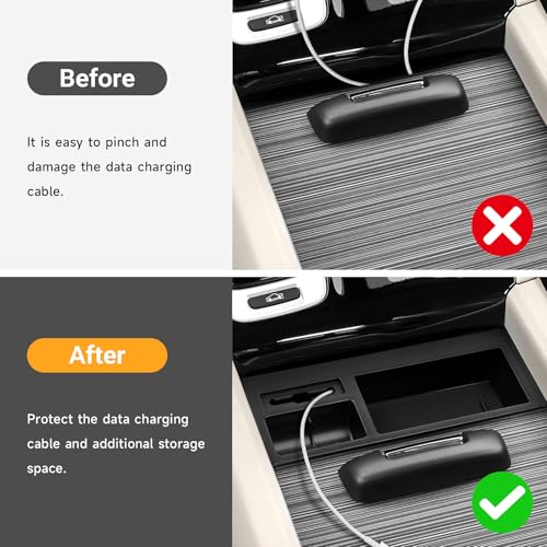 Hellet Center Console Insert Cable Protector Compatible with Honda 2016-2022 Pilot & 2019-2023 Passport & 2017-2023 Ridgeline Accessories Convenient for Mobile Phone Charging - size: for Honda 2016-2022 Pilot (Cable Protector)