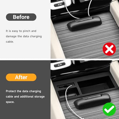 Hellet Center Console Insert Cable Protector Compatible with Honda 2016-2022 Pilot & 2019-2023 Passport & 2017-2023 Ridgeline Accessories Convenient for Mobile Phone Charging - size: for Honda 2016-2022 Pilot (Cable Protector)