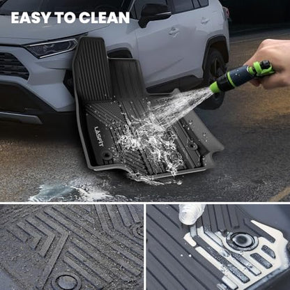 LASFIT Floor Mats for Toyota RAV4 2019-2025 Gas(Not Fit Hybrid/Prime) All Weather TPE Custom Fit Floor Liners for RAV 4 LE/XLE/Limited/Adventure/XLE Premium/TRD Off-Road Front&Rear 2 Row Car Mats