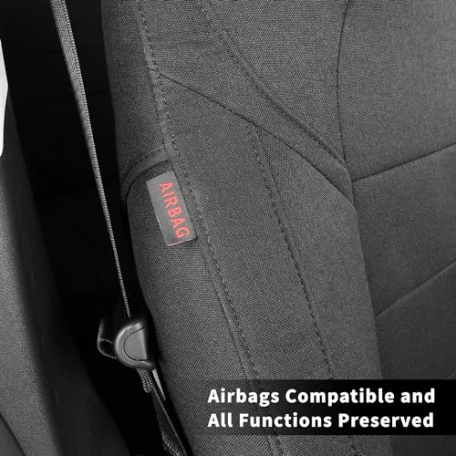Cloth Seat Covers Custom Fit for Toyota RAV4 2019-2024 2025 LE,XLE,XLE Premium,Limited,Fully Covered,Airbag Compatible,Breathable Fabric Car Seat Protector(Full Set,Black) - color: Black, size: 2019-2025 RAV4(Not for Hybrid & Adventure,TRD-OFF)