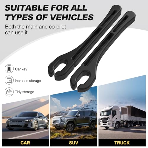 Car Seat Gap Filler Set of 2, Soft Foam Seat Side Gap Seam Filler with Drop Prevention & Storage Hook, Universal Fit Fill The Gap Between Seat & Console, Perfect for Car, SUV, Truck (Black)