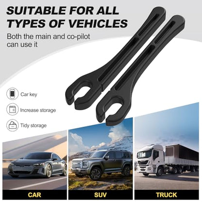 Car Seat Gap Filler Set of 2, Soft Foam Seat Side Gap Seam Filler with Drop Prevention & Storage Hook, Universal Fit Fill The Gap Between Seat & Console, Perfect for Car, SUV, Truck (Black)