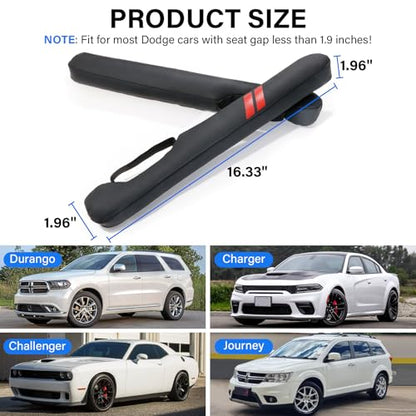 Car Seat Gap Filler for Dodge Accessories Durango Charger Challenger Dart Journey Block The Gap Between Seat and Console Stop Things from Dropping (2PCS, Black)