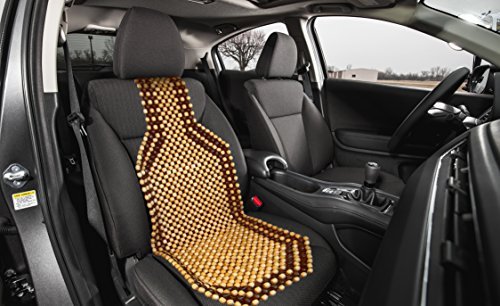 ZONETECH Beaded Seat Cover for Cars Cooling, Massage Cushion, Natural Wooden Beads for Semi Truck, Trailer, Car, Two-Tone, Double Strung (1-Pack) - size: 1 PACK