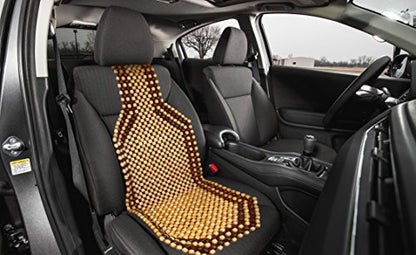 ZONETECH Beaded Seat Cover for Cars Cooling, Massage Cushion, Natural Wooden Beads for Semi Truck, Trailer, Car, Two-Tone, Double Strung (1-Pack) - size: 1 PACK